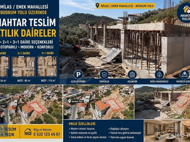 milas emek bodrum yolunda anahtar teslimi satılık daireler