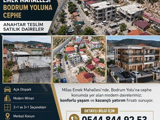 milas emek bodrum yolunda anahtar teslimi satılık daireler