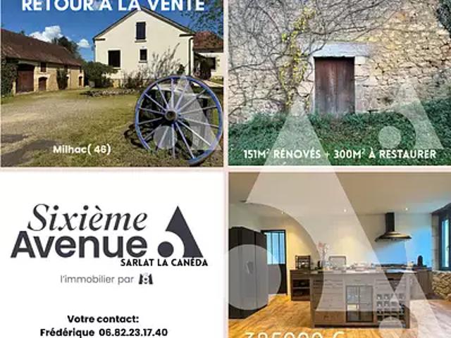 Milhac 46300 Achat / Vente maison 8 pièces t8 au dernier étage