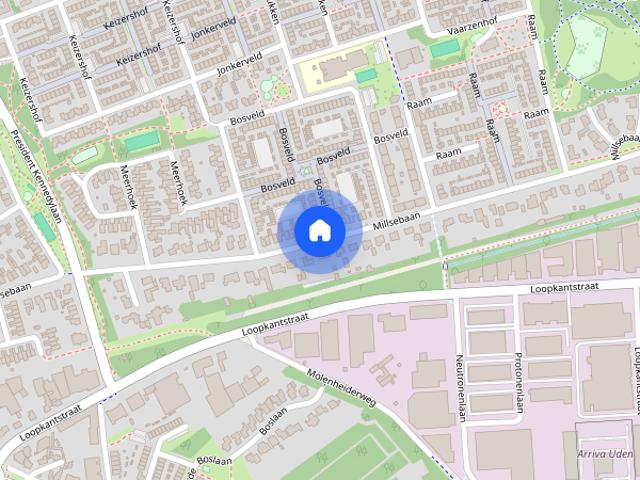 Millsebaan, Uden