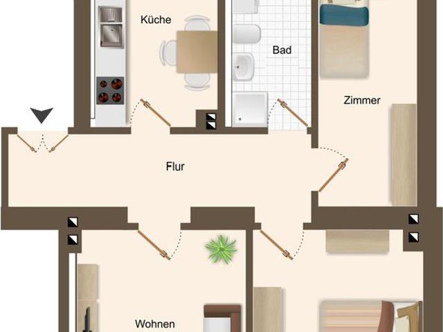 Mitten in der Altstadt mit kurzen Wegen! Hübsche 3 Raum mit sonnigem West Balkon in Halle