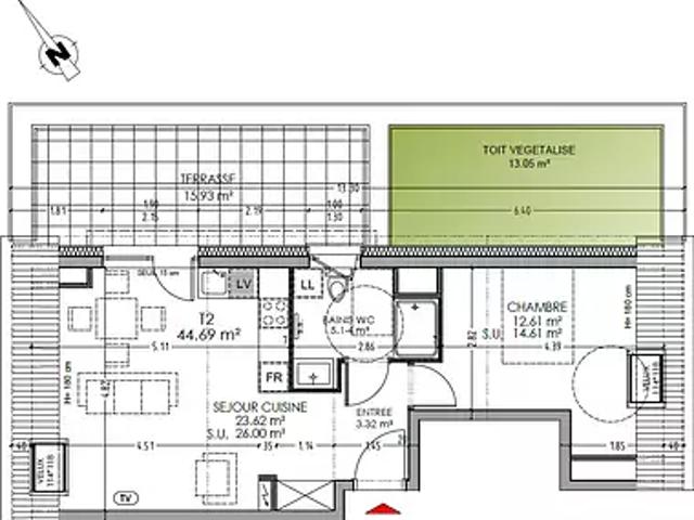 Mittelhausbergen 67206 Achat / Vente appartement 2 pièces t2 terrasse