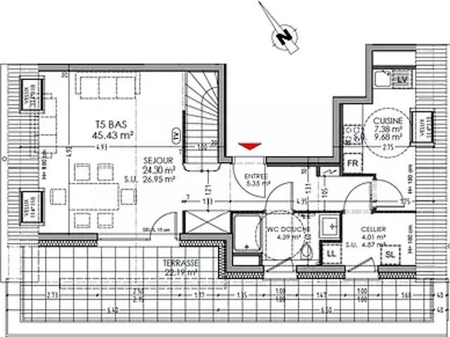 Mittelhausbergen 67206 Achat / Vente appartement 5 pièces t5 au dernier étage terrasse