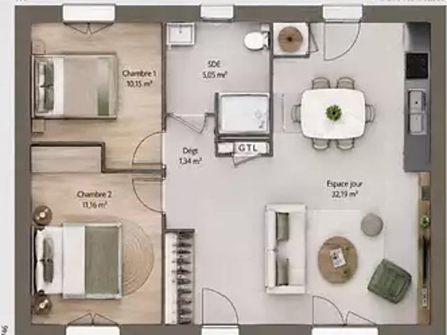 Montarnaud 34570 Programme neuf maison neuf à vendre 2 pièces