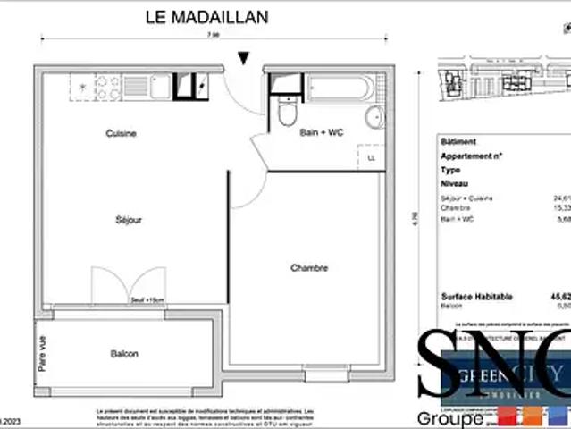 Montataire 60160 Location appartement 2 pièces t2 garage