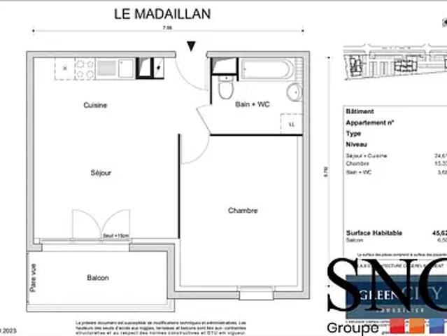 Montataire 60160 Location appartement 2 pièces t2 garage