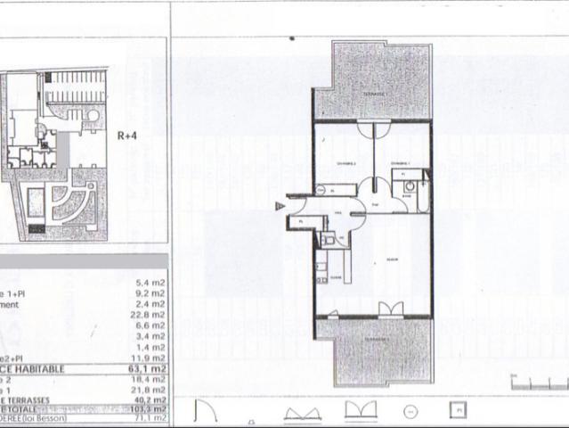 Montpellier 34 appartement Type 3 de 65 m2