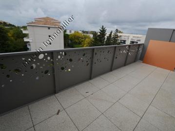 Montpellier T2 récent BBC de 43m2 avec terrasse de 11m2 et