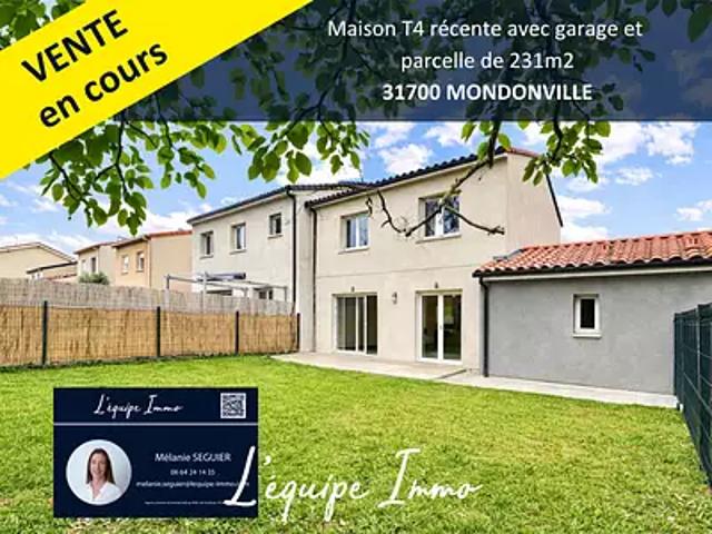 Mondonville 31700 Achat / Vente maison 4 pièces t4