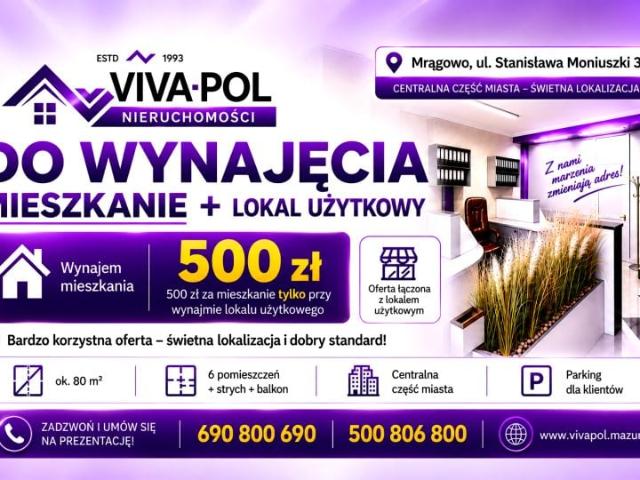 Moniuszki 80 m², Mrągowo
