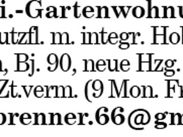 Moosach: 2 Zi. Gartenwohnung v. privat 72 qm Wohn /Nutzfl