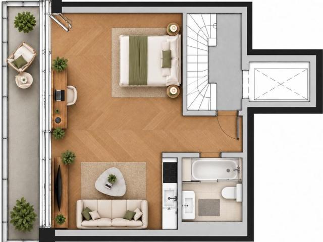 Möbliertes Apartment mit großem Balkon in Flingern Nord – Küche &
