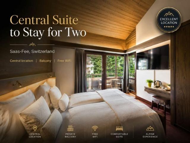 Möbliertes Hotelzimmer mit Balkon wochenweise in Saas Fee