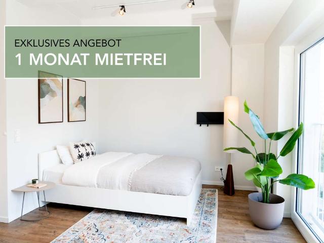 Möbliertes Studio Apartment mit Fitness, Wifi, Lounge & Dachterrasse