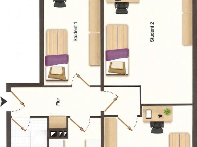 Möbliertes WG Zimmer ca. 12 m² nahe WHZ – 3er WG