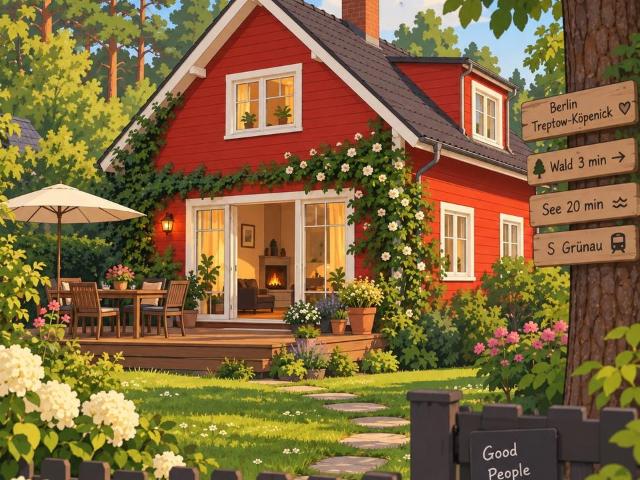 Möbliertes Zimmer im Haus mit Garten – Treptow Köpenick