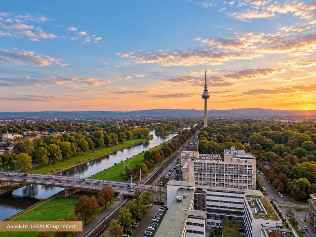 Möbliertes 1 Zimmer Apartment mit Balkon & Neckarblick | Collini Center Mannheim