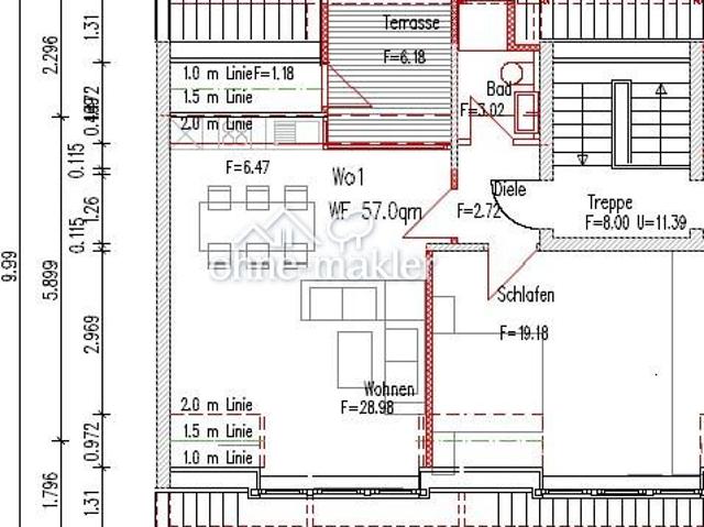 Möbliertes 2 Zimmer Business Apartment mit Terrasse & Gigabit