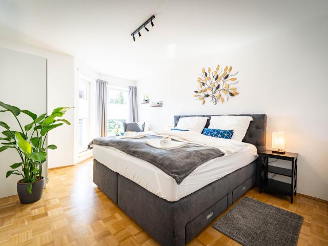 Modern centrally located apartment with king size bed and Netflix