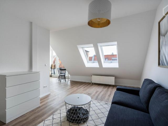 Modern and bright studio apartment in the centre of Neukölln with balcony, Berlin Amsterdam Apartments for Rent