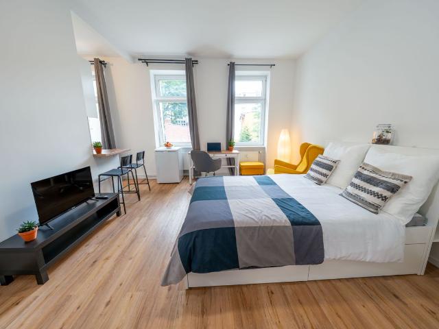 Modern Altbau Studio in Oberschöneweide: Near Tesla R&D, Gigafactory & HTW, Berlin Amsterdam Apartments for Rent