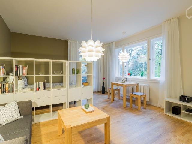 Modern bright apartment with large balcony, idyllic park location first time use after refurbishment, Berlin Amsterdam Apartments for Rent