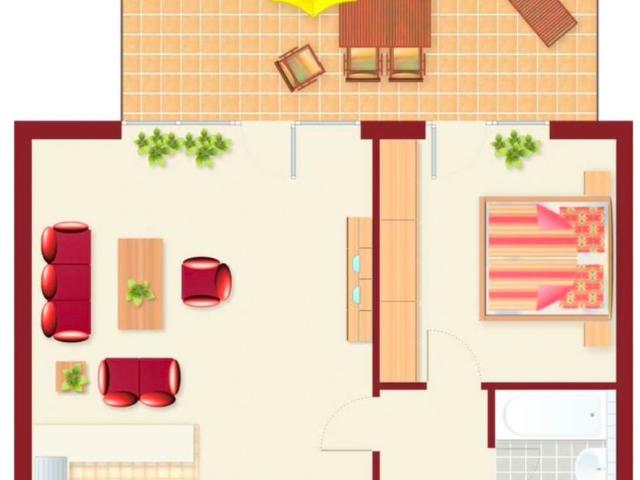 VERMIETET! Modern + großzügig! 2 Zi. Terrassenwohnung mit Einbauküche in Düsseldorf Lohausen!