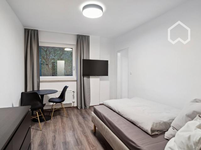 Modern & Fully Furnished Studio in Frankfurt Griesheim – Smart Entry, All Inclusive, Pet Friendly, Frankfurt Amsterdam Apartments for Rent