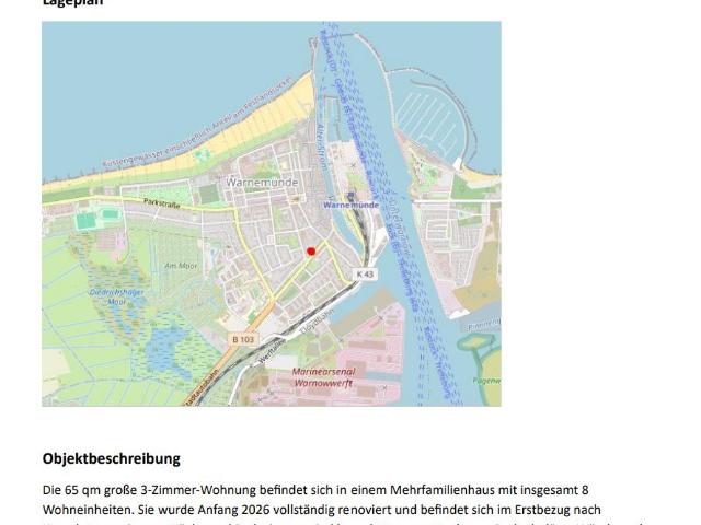 Modern furnished apartment near the Alter Strom Warnemünde – ideal for business stays