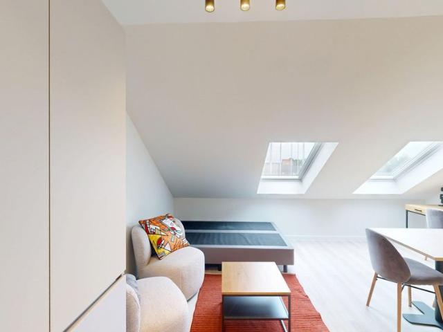 Modern furnished studio with communal garden in residence SANNE Mechelen! ONLY AVAILABLE FOR STUDENTS