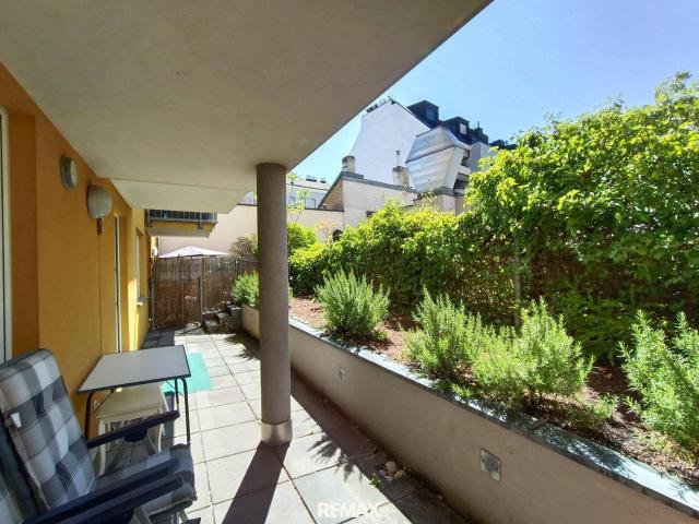 modern, hell, ruhig: 2 Zimmer + Terrasse + Eigengarten hofseitig + Garagenplatz + zentrale Lage in Meidling