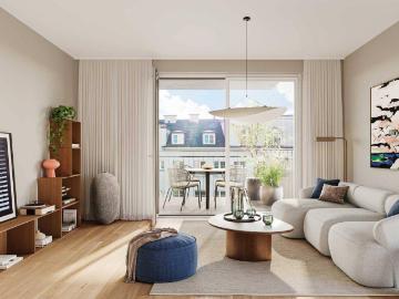 Modern Living: 3 Zimmer Wohnung mit Balkon, Fußbodenheizung & Deckenkühlung