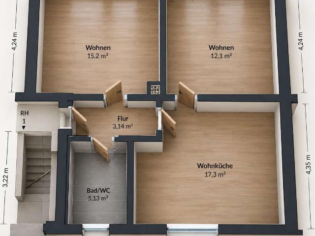 Modern renovierte 2 Zimmer Wohnung direkt am Mittag | Immenstadt | Bergblick