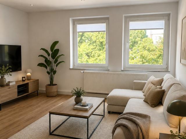 Modern wohnen mit Parkblick. Sanierte 3 Zimmer Wohnung in zentraler Lage