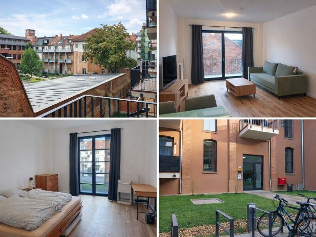 Modern wohnen im Malzquartier Erfurt Voll möblierte 2 Zimmer Wohnung mit Balkon | ca. 70,5 m² | 1. Obergeschoss, Erfurt Amsterdam Apartments for Rent