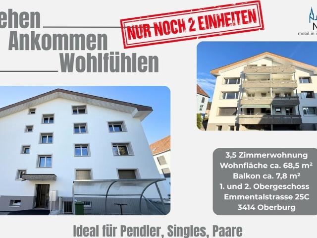 Modern wohnen: Sanierte 3½ Zimmer Wohnung mit Balkon