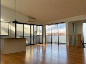 Modern townhouse with the living area on the first floor