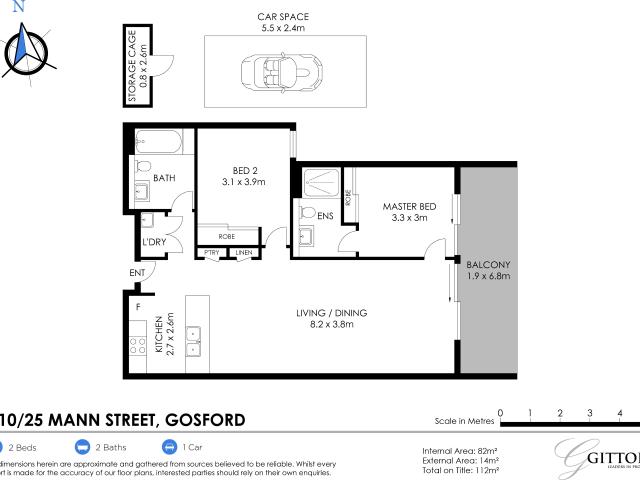 Modern Two Bedroom Apartment & Centrally Located