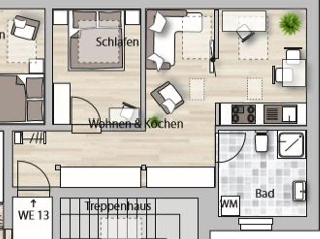 Modern und individuell unterm Dach gleich neben dem Leipziger Turm in der Innenstadt von Halle