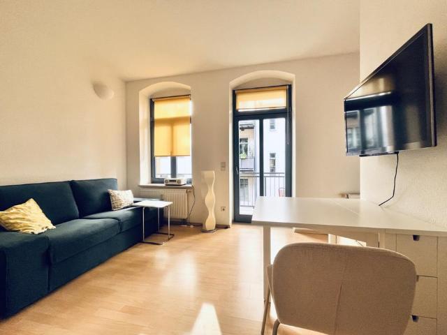 Moderne, möblierte 1 Raum Wohnung mit Balkon in Dresdens Top Lage
