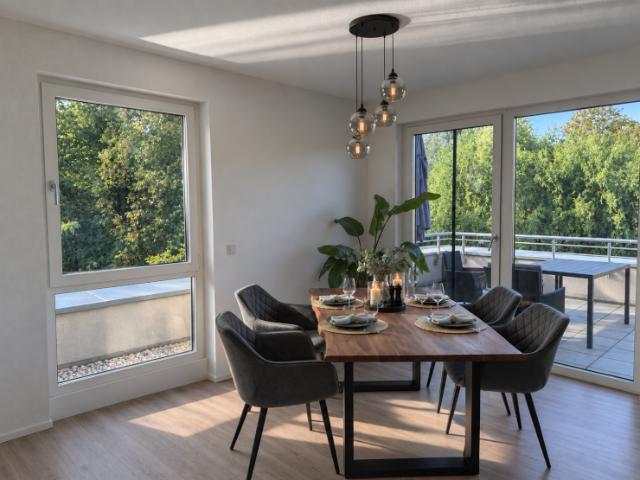 Moderne, möblierte 2,5 Zimmer Wohnung mit Balkon und Blick ins Grüne – Untermiete 6 12 Monate