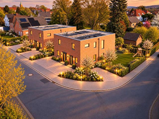 Moderne Neubau Doppelhaushälften mit Garten, PV & Wärmepumpe in Lindhorst