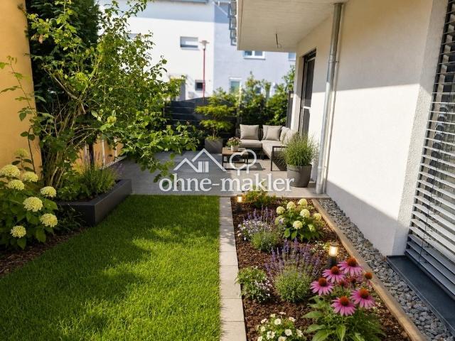 Moderne, barrierefreie Erdgeschosswohnung mit Südwest Terrasse & Garten