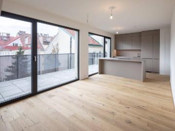 modernes Penthouse mit großen Terrassen & direkter Liftfahrt beim Brunnenmarkt