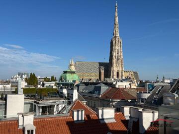 Moderne Dachgeschosswohnung Maisonette mit großer Dachterrasse und einzigartigem Ausblick auf den Stephansplatz