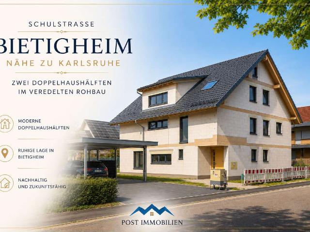 Moderne Doppelhaushälften im veredelten Rohbau – familienfreundliche Lage in Bietigheim
