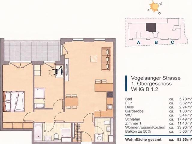 Moderne Eigentumswohnung in Köln Ehrenfeld – Baujahr 2017 | KfW 55 | ca. 83,55 m²