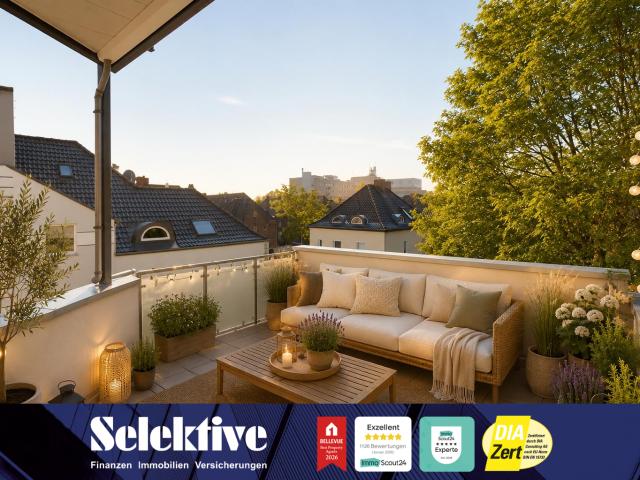 Moderne Eigentumswohnung mit großer Dachterrasse und Altbaucharme in zentraler Lage von Moers!