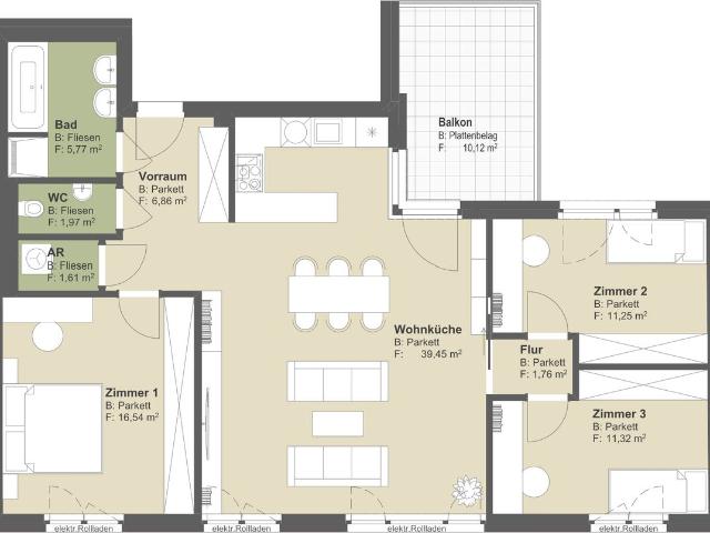 Moderne, Energieeffiziente 4 Zi. Neubauwohnung mit Balkon Zentrale Lage in Baden Provisionsfrei!