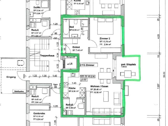 Moderne grosszügige 2,5 Zimmer Wohnung